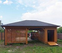 Навес для машин с хозблоком НИКОЛИНО