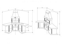 Печь № 18 — Угловой комплекс с рабочим столом и мойкой