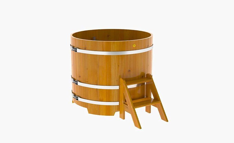 Купель круглая D=1,17 из лиственницы, высота 1000