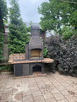 Печь № 20А — Печь Барбекю с большой топкой и печью под казан (фактура под кирпич)