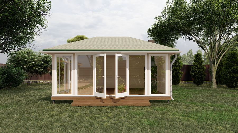 Застекленная беседка Аннэт 4х6 Лайт