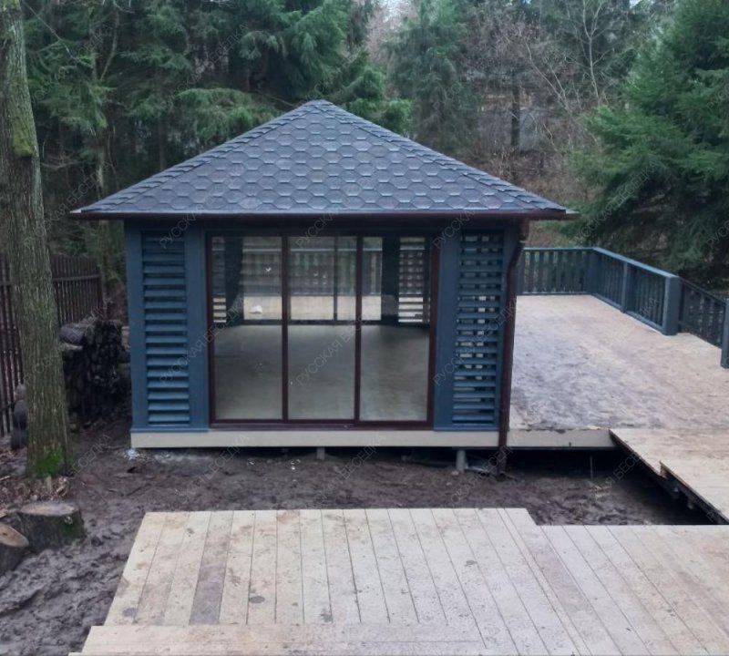 Застекленная беседка БАЛТИКА 4х5 с террасой