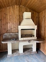 Печь № 14А — Печь барбекю с рабочим столом (фактура под кирпич)